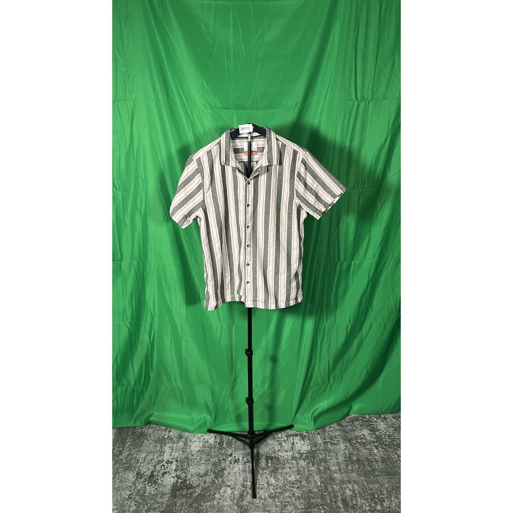 MBX Premium Goods Striped Paradise Shirt Sage Green Men Large